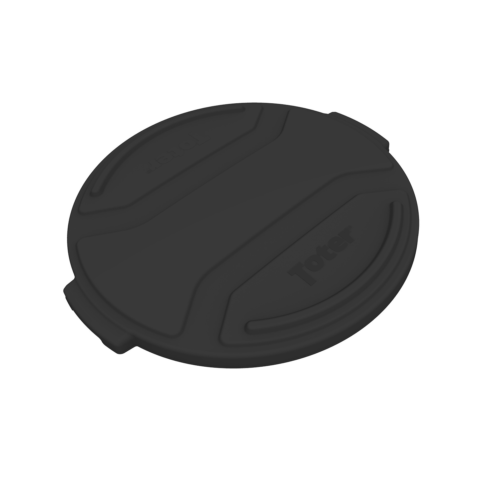 TOTER Round Trash Can Lid - 44 Gallon, Black Molded Plastic, Model# RND44-L